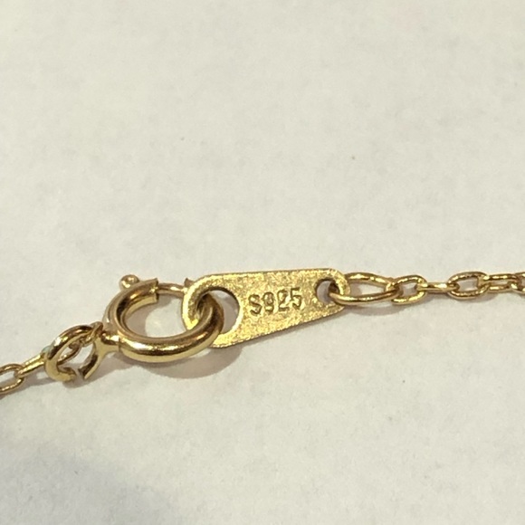 S925 Mini Gold Lock Necklace - Picture 4 of 4